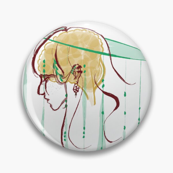 Item preview, Avant-Garde Girl with Green Veil and Gold Hair - Minimalist Female Portrait Art designed and sold by SvitlanaSolo.
