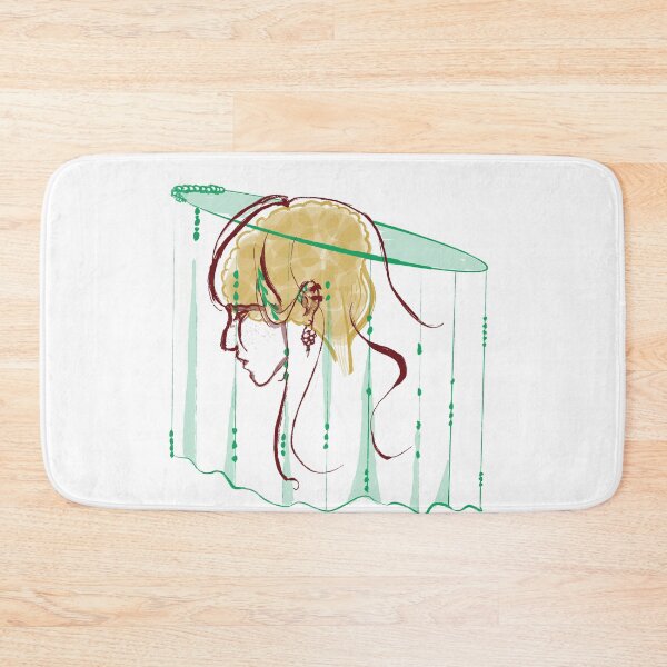 Item preview, Avant-Garde Girl with Green Veil and Gold Hair - Minimalist Female Portrait Art designed and sold by SvitlanaSolo.