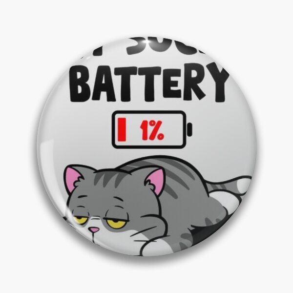 Item preview, Social Battery 1% – Funny Exhausted Cat Art designed and sold by     Pink Chaos Club.