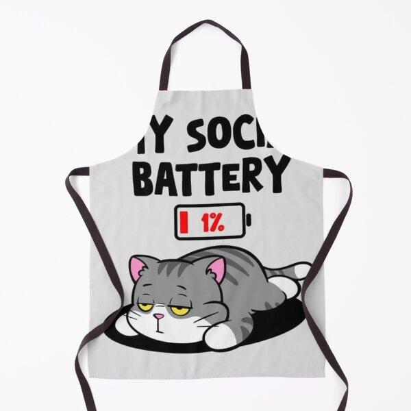 Item preview, Social Battery 1% – Funny Exhausted Cat Art designed and sold by Pink Chaos Club.