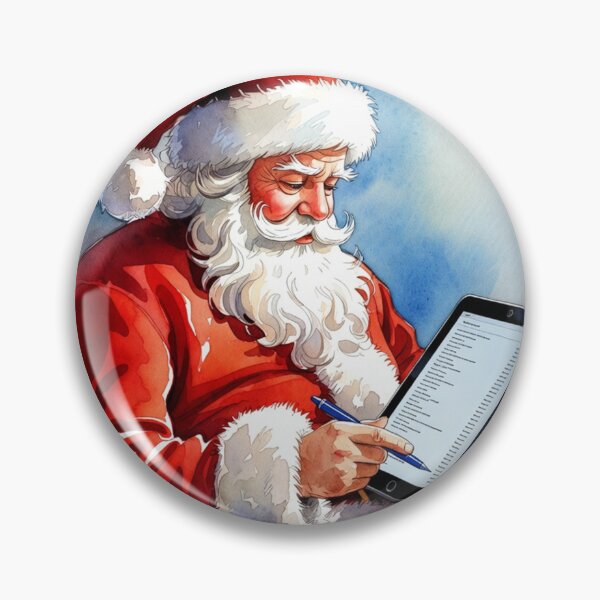 Item preview, Santa Reading Letters on Tablet - Christmas Mail Watercolor Art designed and sold by Pioneer Spirit Market.