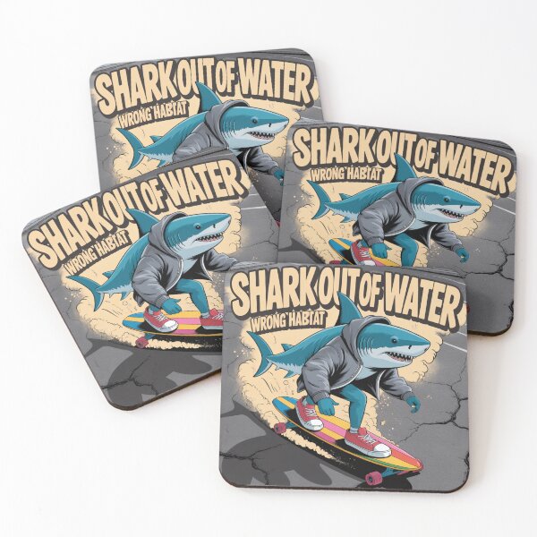 Item preview, Skateboarding Shark Out Of Water Humor designed and sold by MaduroStyling.