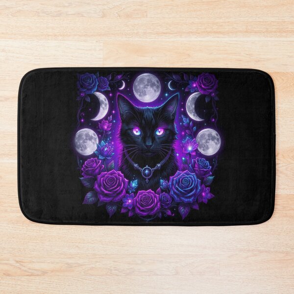 Item preview, Mystical Black Cat Moon Phase Art designed and sold by JanjjaSoulInk.