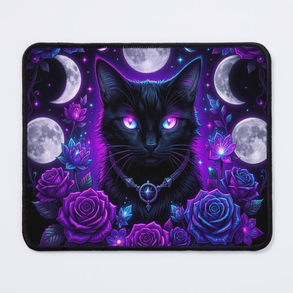 Item preview, Mystical Black Cat Moon Phase Art designed and sold by JanjjaSoulInk.