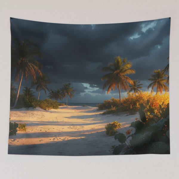 Item preview, Tropical Beach Path Dramatic Sunset Sky designed and sold by IntelliMindDesigns.