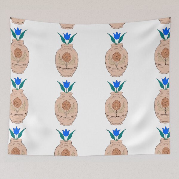 Item preview, Ceramic vase with blue tulip flower designed and sold by Elifndz.
