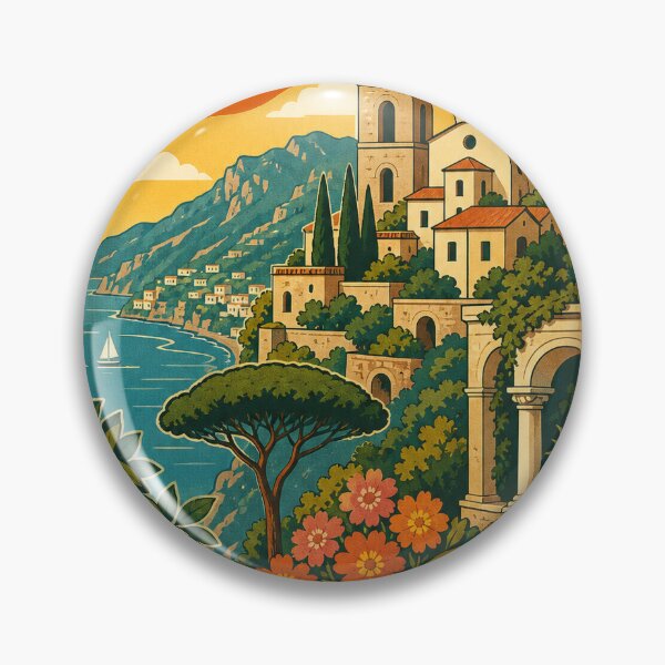 Item preview, Ravello Italy Travel Souvenir - Retro Illustration designed and sold by VisualArtsOasis.