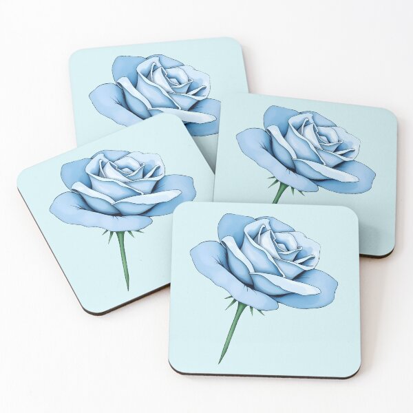 Item preview, Light Blue Rose Illustration – Cutout Floral Design designed and sold by EmeraldeaArt.