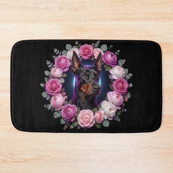Item preview, Elegant Doberman Floral Portrait Art designed and sold by JanjjaSoulInk.