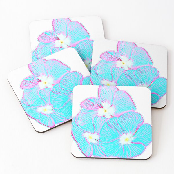 Item preview, Neon Vaporwave Periwinkle Flower Trio Pop Art Print designed and sold by BalkanBloom.