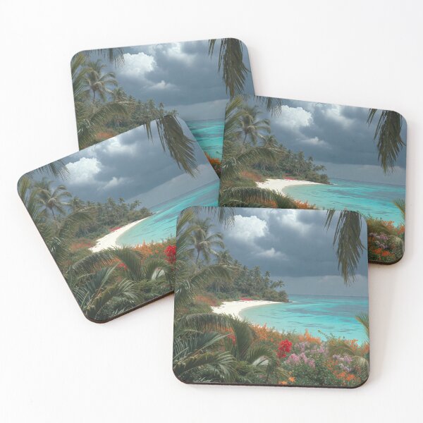 Item preview, Paradise Beach Turquoise Water Dramatic Clouds designed and sold by IntelliMindDesigns.