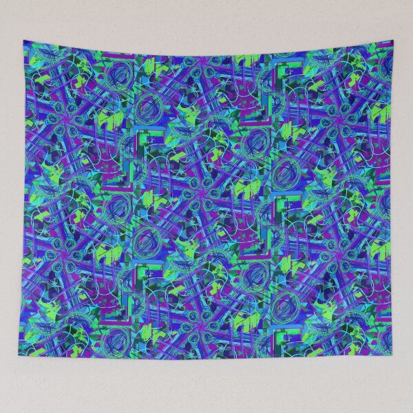 Item preview, Vivid Blues Maximalist Kaleidoscope  designed and sold by RAHKELROYSUM.