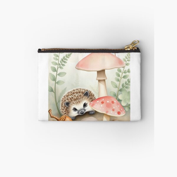 Item preview, Cute Watercolor Hedgehog and Mushrooms Illustration designed and sold by Vida e Arte.