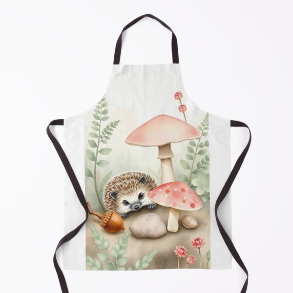Item preview, Cute Watercolor Hedgehog and Mushrooms Illustration designed and sold by Vida e Arte.