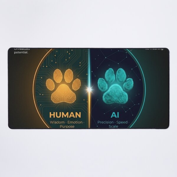 Item preview, The Bigger Picture Human AI Infographic Poster What Does AI Mean For Humanity Tech Office Gift Art designed and sold by NeoTigLuna.