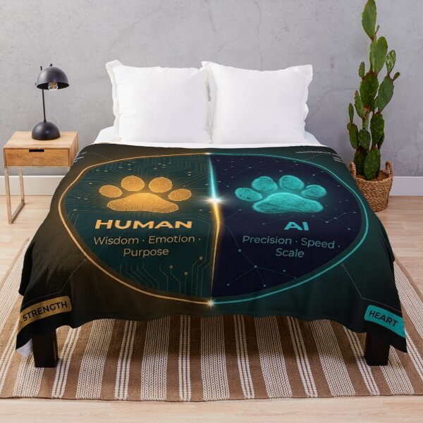 Item preview, The Bigger Picture Human AI Infographic Poster What Does AI Mean For Humanity Tech Office Gift Art designed and sold by NeoTigLuna.