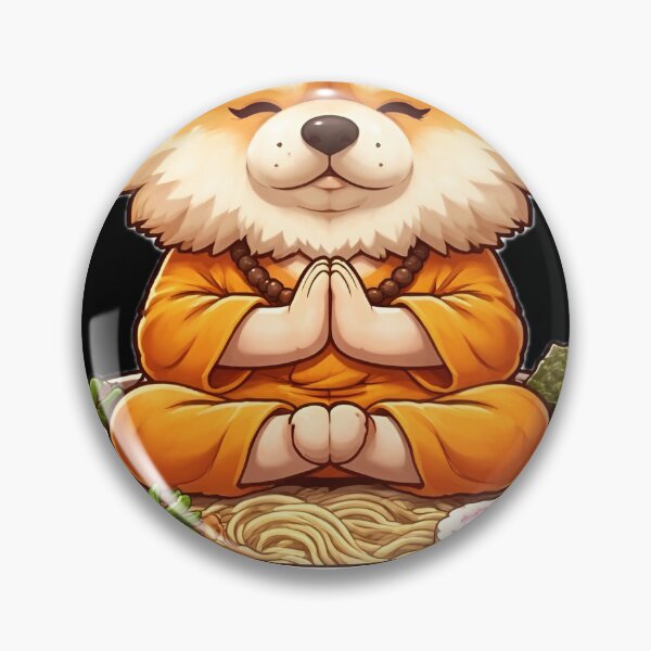 Item preview, Funny Chow Chow Shaolin Monk Meditating over Ramen designed and sold by BarkAndArt.