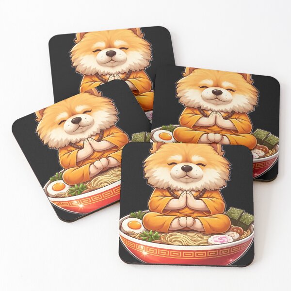 Item preview, Funny Chow Chow Shaolin Monk Meditating over Ramen designed and sold by BarkAndArt.
