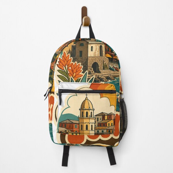 Item preview, Vernazza Italy Travel Souvenir - Retro Illustration designed and sold by VisualArtsOasis.