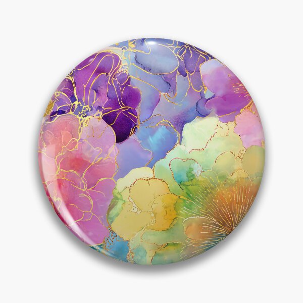 Item preview, Pink, Purple, And Aqua Alcohol-Ink-Inspired Flowers designed and sold by DEC02.
