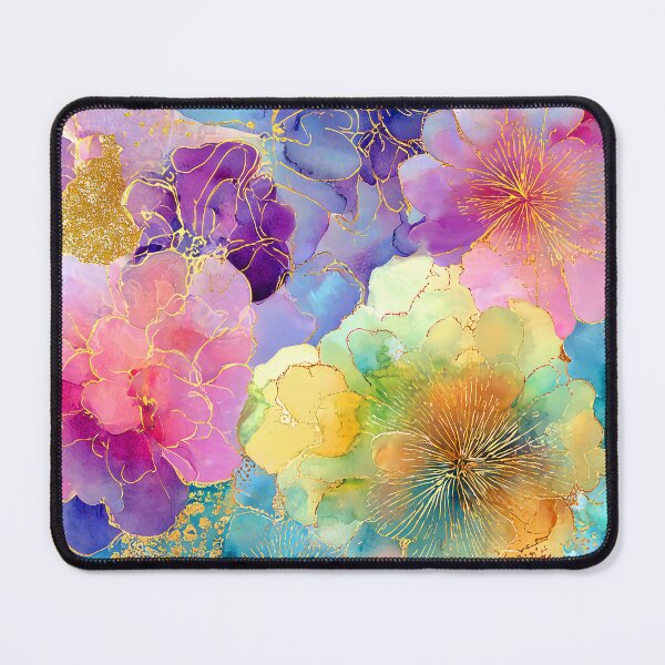 Item preview, Pink, Purple, And Aqua Alcohol-Ink-Inspired Flowers designed and sold by DEC02.