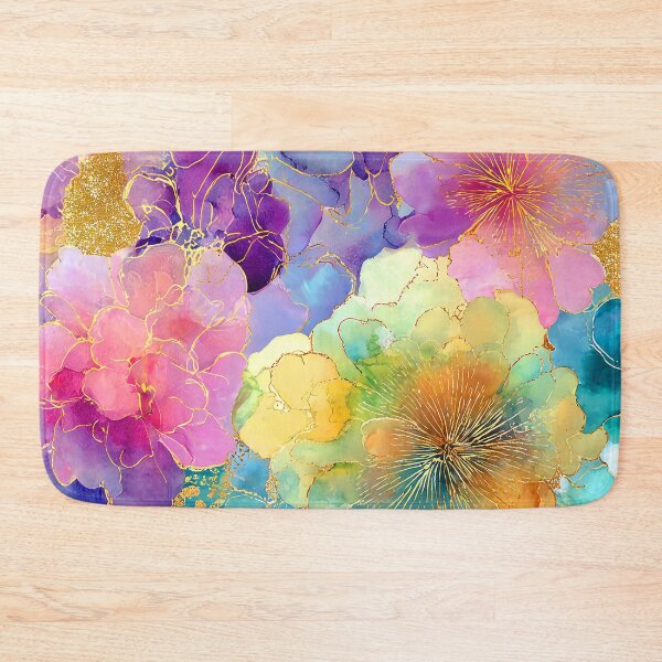 Item preview, Pink, Purple, And Aqua Alcohol-Ink-Inspired Flowers designed and sold by DEC02.