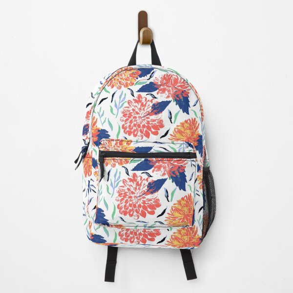 Item preview, Daylight Dahlias Bloom Summer Floral Red Orange Blue designed and sold by Dally-Dabble.