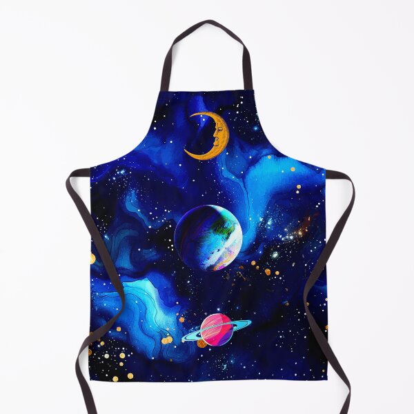 Item preview, vibrant space planets with blue nebula cosmic Art designed and sold by FahdSpaceArt.