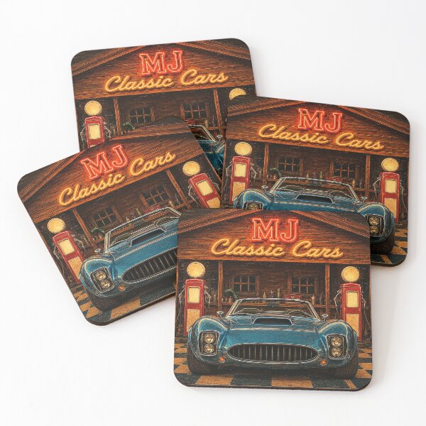 Item preview, MJ Classic Cars ⭐ Retro Muscle Car Garage Neon Sign Vintage Art designed and sold by UrbanPrintVibes.