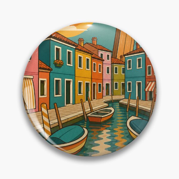Item preview, Burano Italy Travel Souvenir - Retro Illustration designed and sold by VisualArtsOasis.