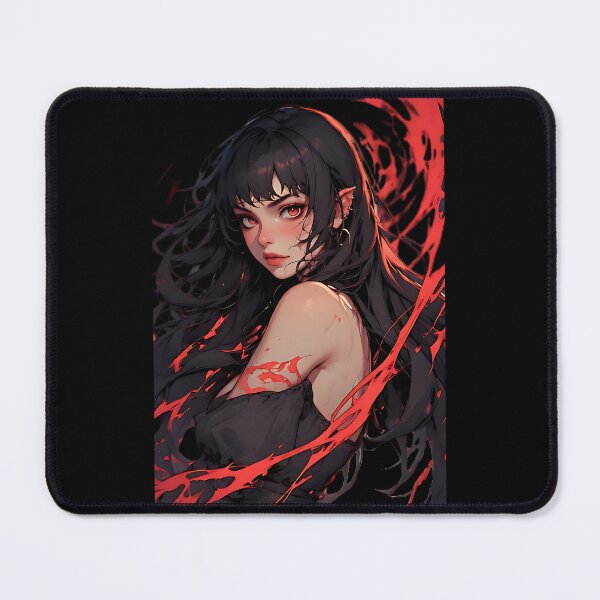 Item preview, Dark Fantasy Anime Girl with Red Energy Swirls designed and sold by UrbanPrts.