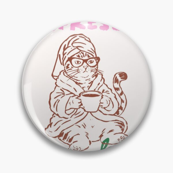Item preview, More Espresso Less Depresso – Retro Bathrobe Cat designed and sold by     Pink Chaos Club.
