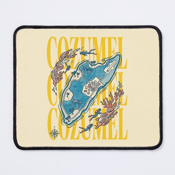 Item preview, Retro Pop Art Cozumel Map Travel Poster designed and sold by DuckOddity.