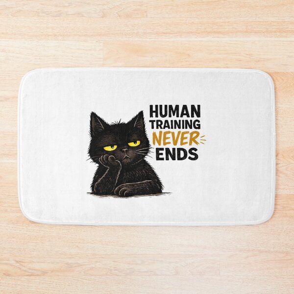 Item preview, Human Training Never Ends Funny Black Cat Shirt | Grumpy Cat Lover Gift | Cat Mom Cat Dad Humor Design designed and sold by PrintAura15.