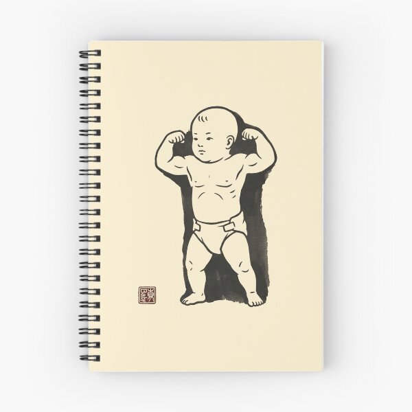 Item preview, Funny Baby Bodybuilder Art Print - Minimalist Ukiyo-e Decor designed and sold by DuckOddity.