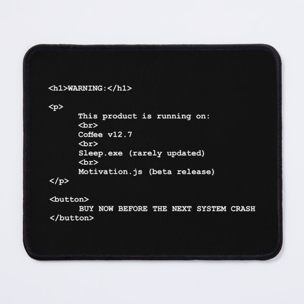 Item preview, System Crash Warning HTML, Unique designed and sold by villacreativa.