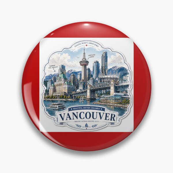 Item preview,  Vancouver Coastal Icons Spectacular 3D Skyline Label  designed and sold by PaintMeWorld.