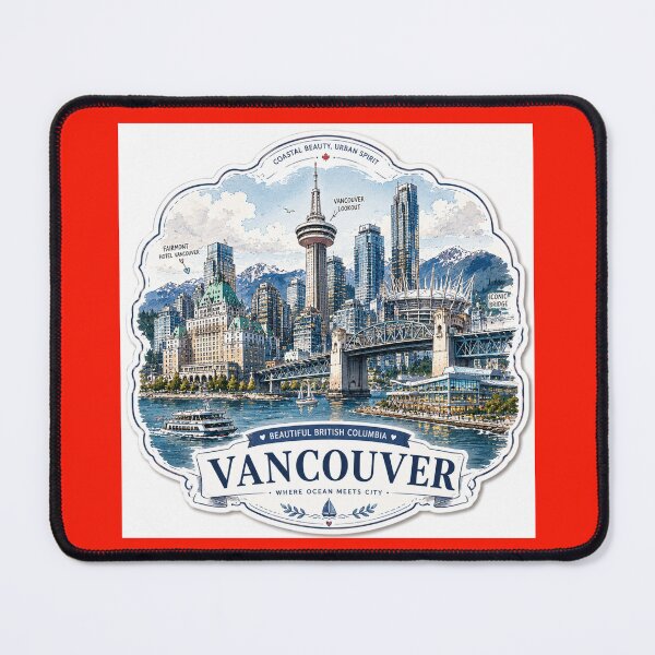 Item preview,  Vancouver Coastal Icons Spectacular 3D Skyline Label  designed and sold by PaintMeWorld.
