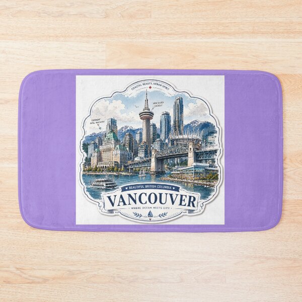 Item preview,  Vancouver Coastal Icons Spectacular 3D Skyline Label  designed and sold by PaintMeWorld.