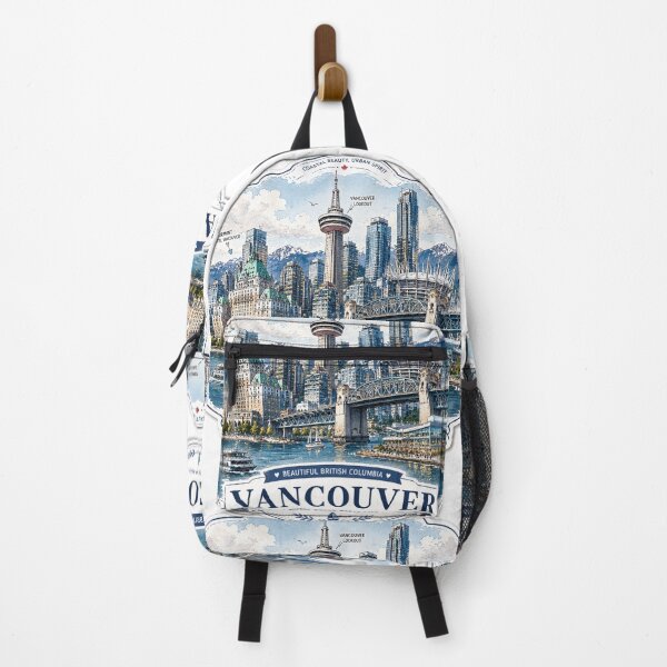 Item preview, Vancouver Coastal Icons Spectacular 3D Skyline Label designed and sold by PaintMeWorld.