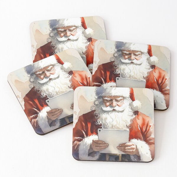 Item preview, Santa Claus Reading Tablet - Festive Modern Christmas Watercolor Art designed and sold by Pioneer Spirit Market.
