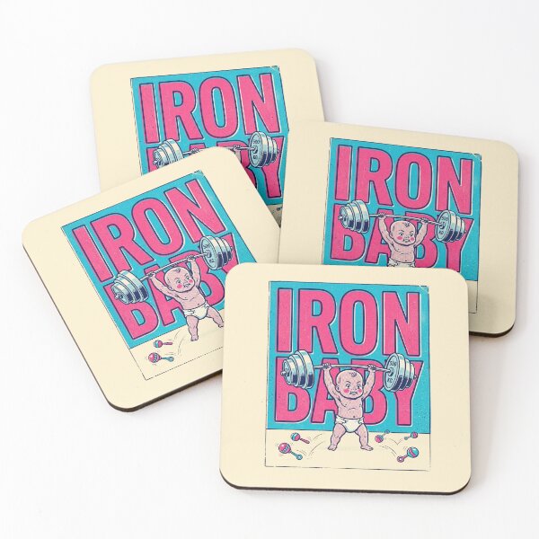 Item preview, Retro Pop Art Baby Bodybuilder Iron Baby designed and sold by DuckOddity.