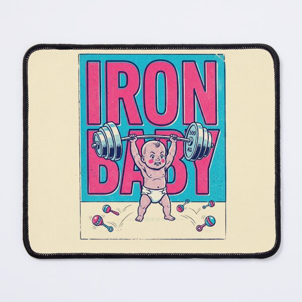 Item preview, Retro Pop Art Baby Bodybuilder Iron Baby designed and sold by DuckOddity.
