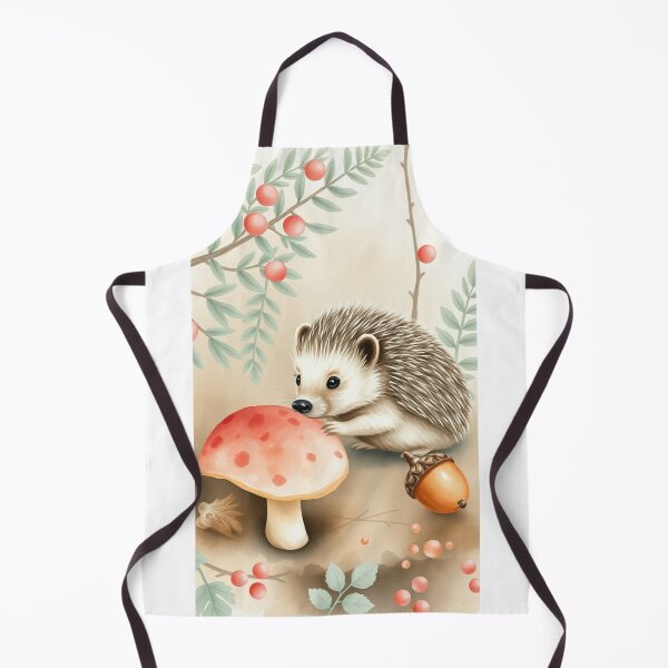 Item preview, Cute Watercolor Hedgehog with Mushroom and Berries designed and sold by Vida e Arte.