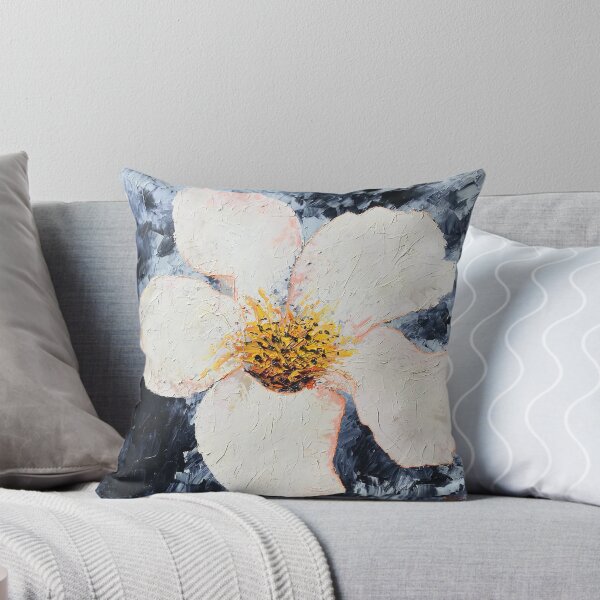 Item preview, INDIGO | oil painting style | Unique ART Design | White Flower Design designed and sold by BlueberrySwan.