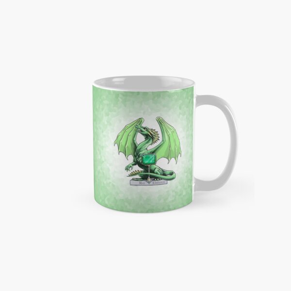 Birthstone Dragon: May Emerald Illustration Classic Mug