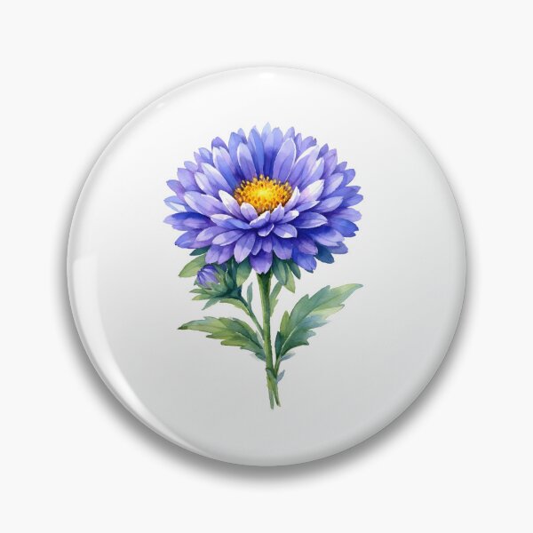 Item preview, Watercolor Purple Aster Flower  designed and sold by silviaol.