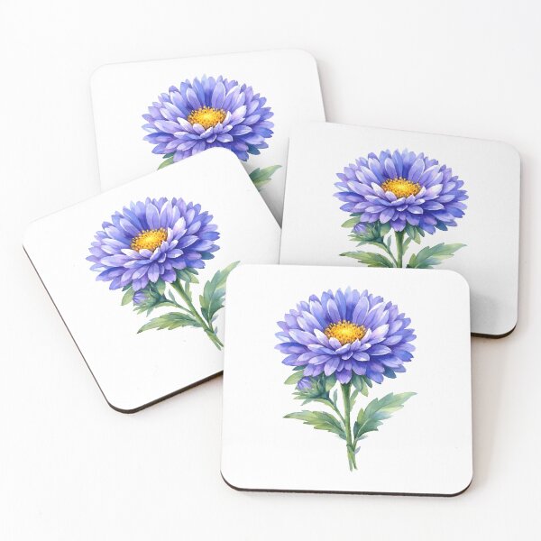 Item preview, Watercolor Purple Aster Flower  designed and sold by silviaol.