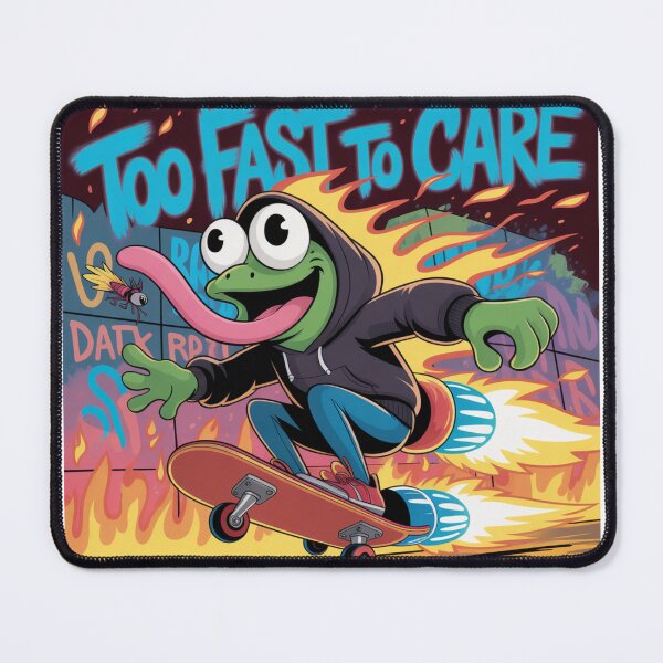 Item preview, Too Fast To Care Skateboarding Frog designed and sold by MaduroStyling.