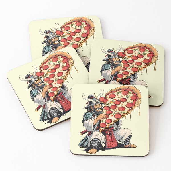 Item preview, Samurai Pizza Lover - Japanese Ukiyo-e Fast Food Parody Art designed and sold by Structure-Blue.